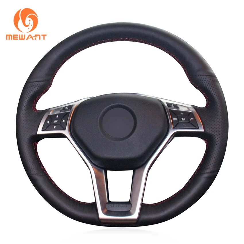 MEWANT for Mercedes Benz car steering wheel cover for W204 W212 C218 GLA 45 AMG X156 SL-Class R231 SLK-Class R172