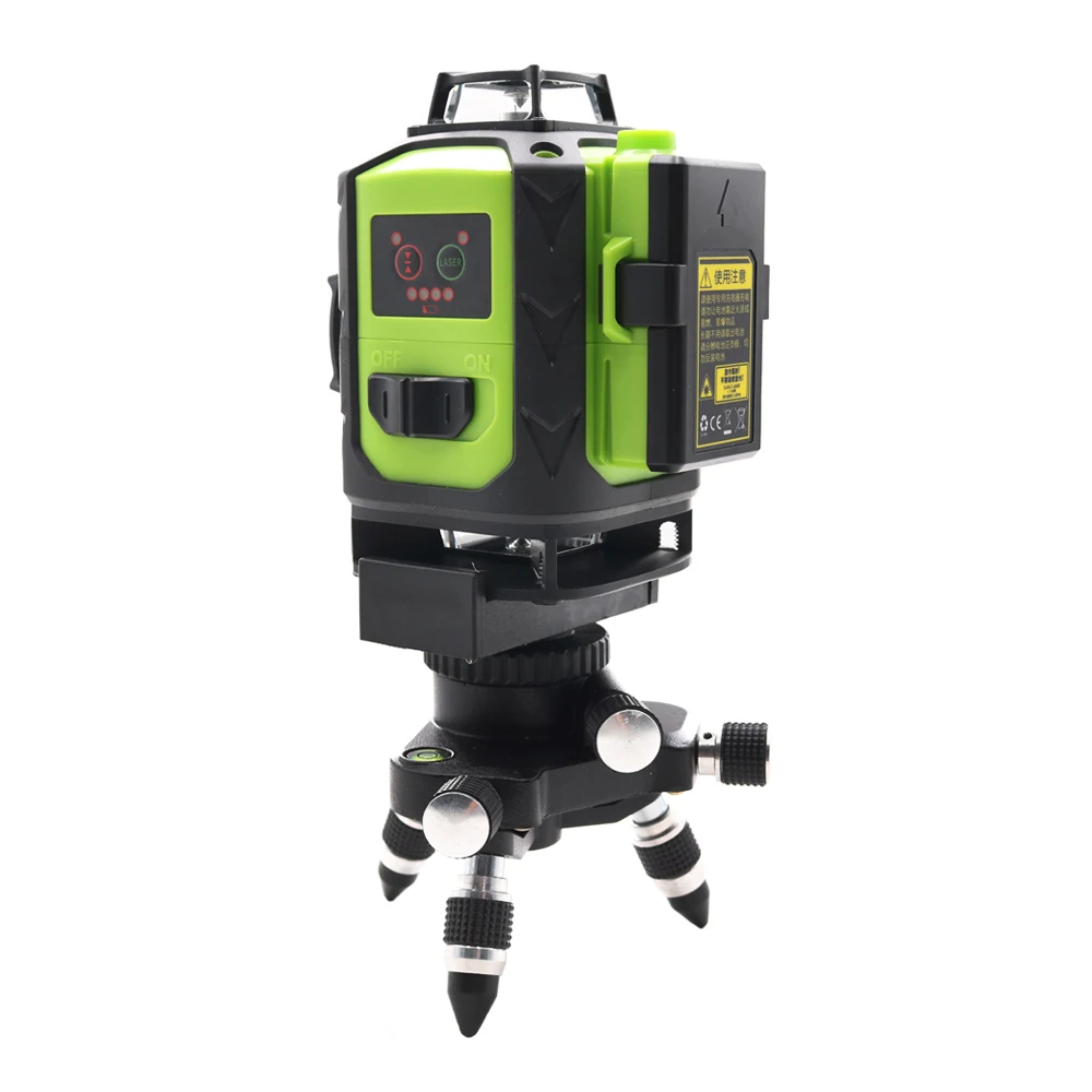 2pcs Battery Fukuda 4D laser level 16 lines 532NM Green laser level Automatic Leveling 360 Vertical&Horizontal Tilt & Outdoor