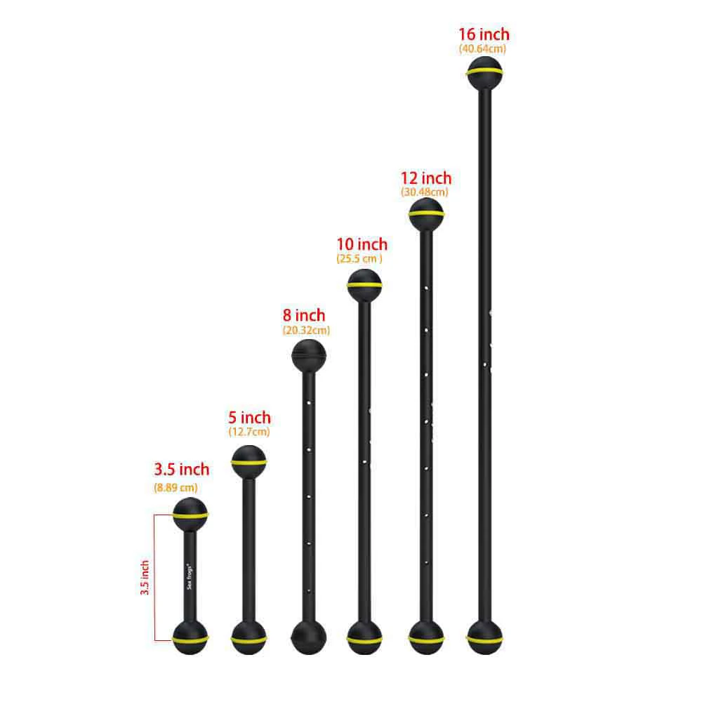 

Double 1" Ball Arm for Connecting Strobe/Video Light to Underwater Housing