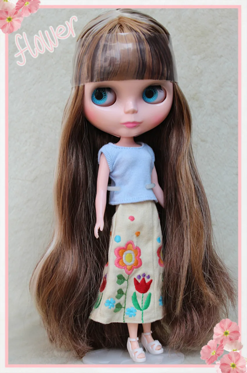 

Blyth doll Brown light brown mixed hair 30cm ordinary body nude doll DIY for their own makeup can be used with the body