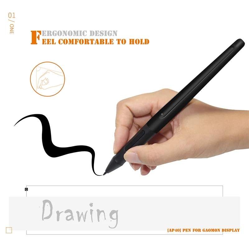GAOMON-Bolígrafo inalámbrico ArtPaint AP40, bolígrafo recargable para pantalla de dibujo Digital, PD1560