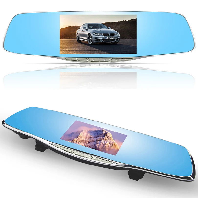 Car Rearview mirror camera full hd 1080p car dvr dual lens parking video recorder