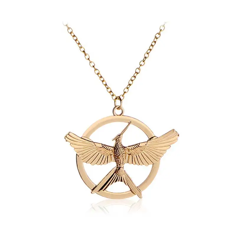 the hunger games necklace logo bird new version vintage retro big pendant for men and women wholesale