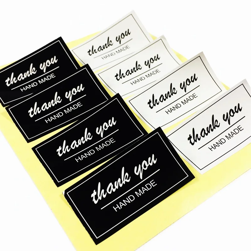 80 Pcs/lot Black&White Hand Made Thank You Label Sticker DIY Handmade For Gift Cake Baking Scrapbooking Sealing Sticker