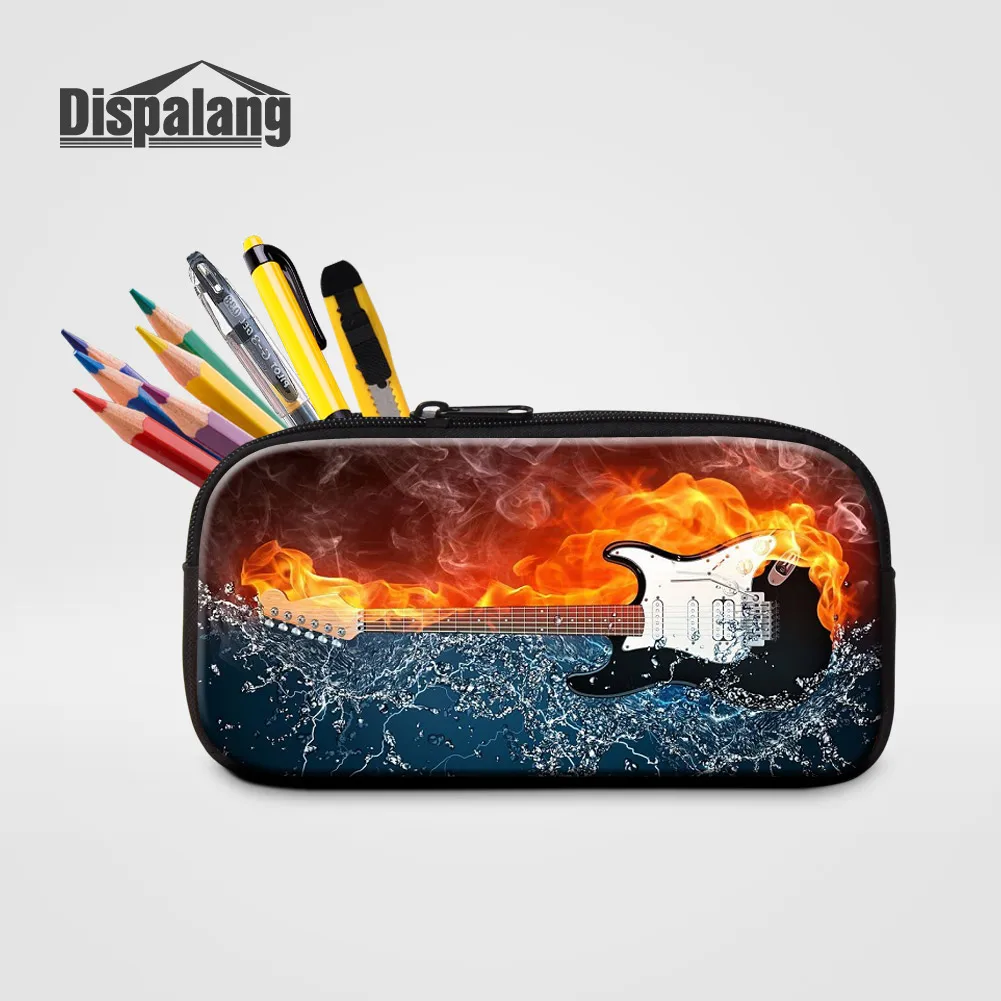 Dispalang Ladies Travel Cosmetic Case Girls Makeup Pouch Violin Print Children School Pencil Case Small DIY Pen Box For Student