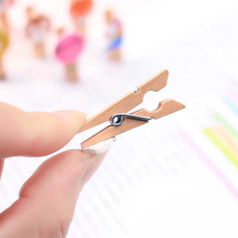 10Pcs/set Mini Cartoon Wood Clip Kawaii Cactus Unicorn Memo Paper Clips for Photo Decoration Clips Clothespin Stationery Supplie