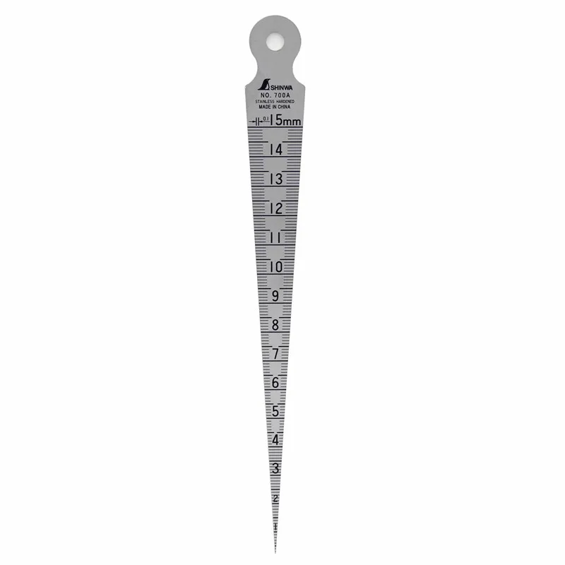 SHINWA Gap Wedge Feeler Stainless Steel hole Ruler Aperture Gauge Tapered ruler inner diameter ruler