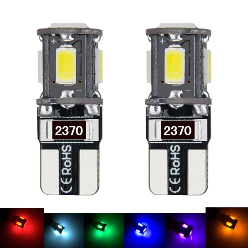 100X T10 LED CANBUS 194 168 W5W 6 SMD 5630 LED No Error Car LED Auto Clearance Light License Plate Lamp Reading Side Light DC12V