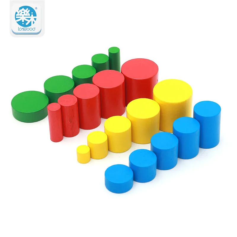 Montessori Educational Wooden Toys For Children Cylinders Montessori Wooden 4 Sets of 5 Great Family Version