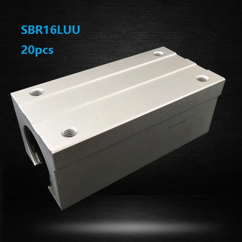 

20pcs/lot SBR16LUU Open Type Linear Ball Motion Bearing Blocks for SBR16 16mm linear guide/rail for CNC router parts SME16LUU