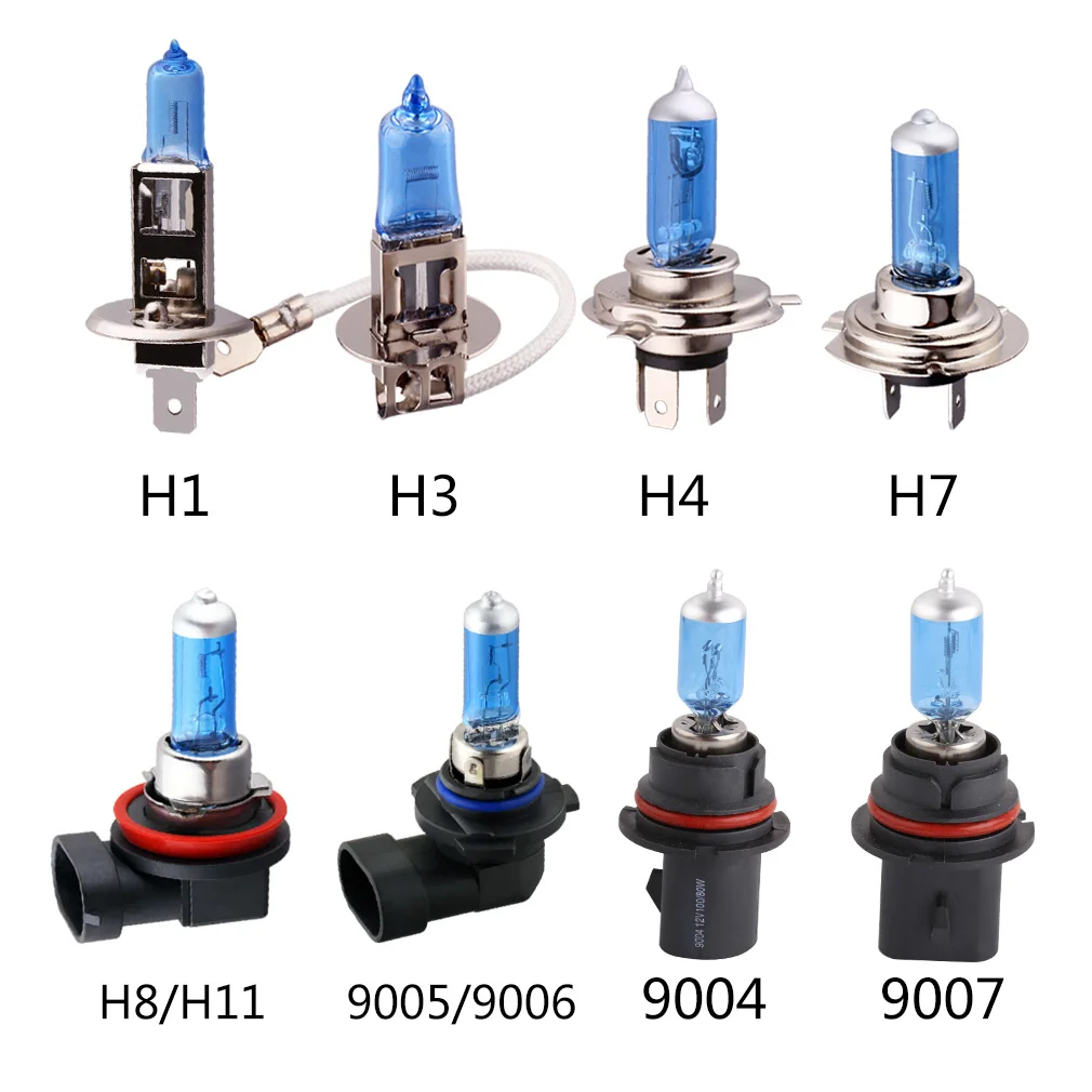 2Pcs H4 H11 H7 55W Halo gen Headlight Bulb 100W 12V H1 H3 9005 9006 9007 9004 HB3 HB4 HB5 Auto Fog Light White Car Lamp