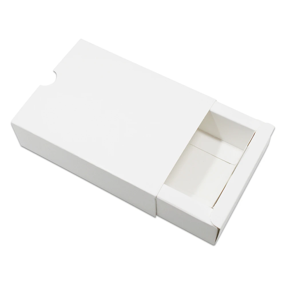 15pcs/lot White Kraft Paper Drawer Box Paperboard Packaging Wedding Birthday Candy Gift Craft Cardboard Jewelry Party Pack Boxes