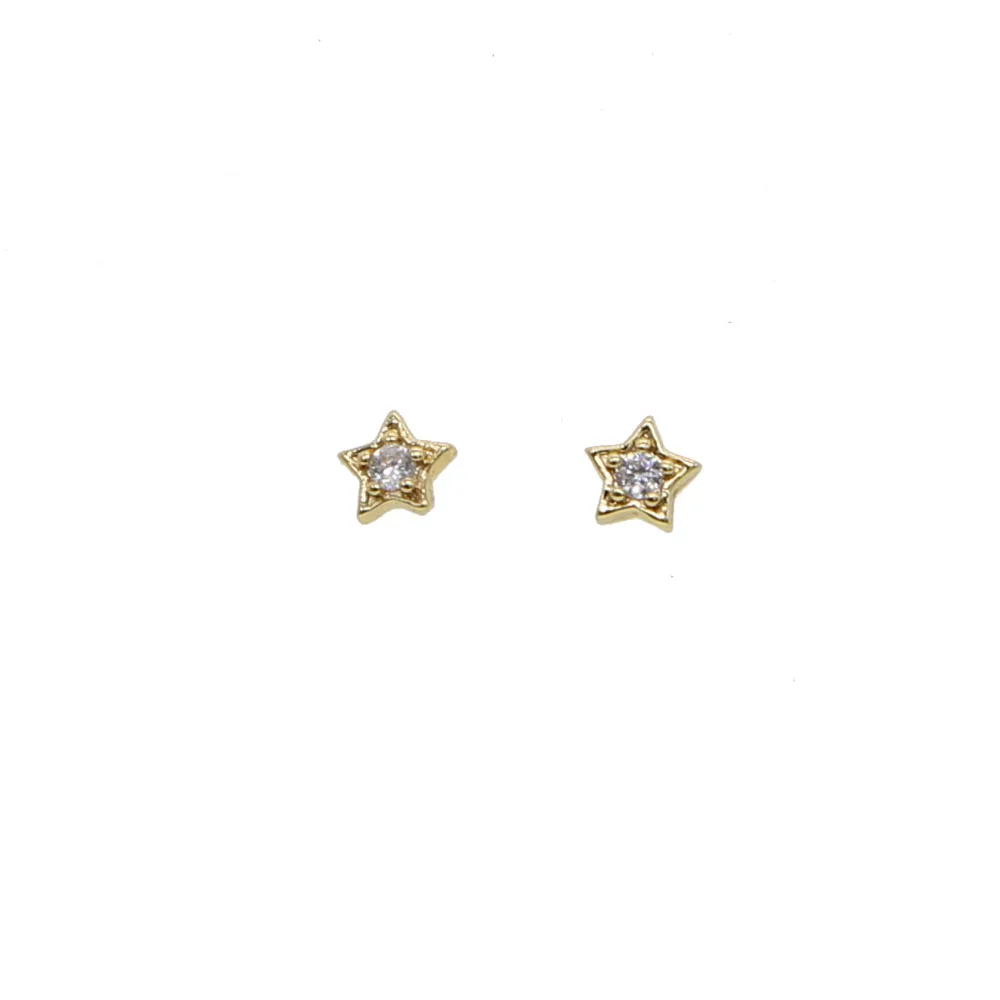 mini small the second stud piercing earring cute lovely star shaped stud gold color top quality minimal jewelry image 3