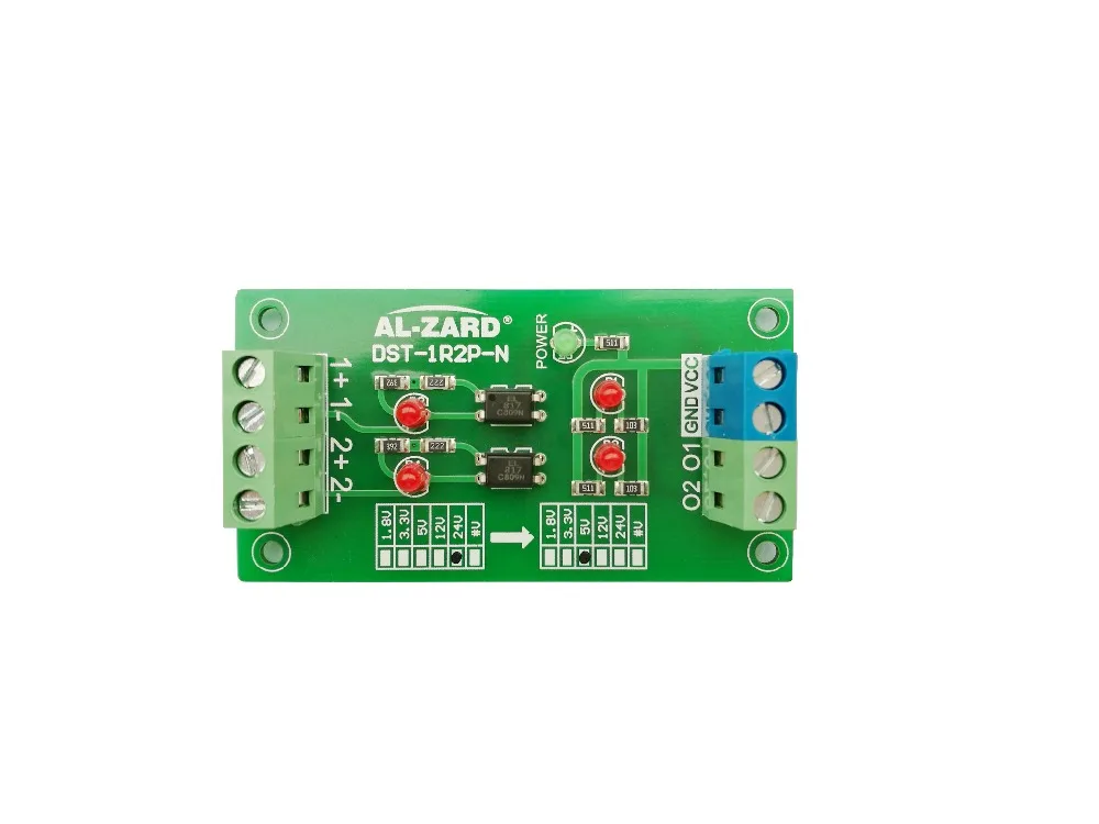 24V to 5V 12V to 3.3V 1.8V 2 Channel Optocoupler Isolation Board PLC Signal Level Voltage Conversion Module NPN Output