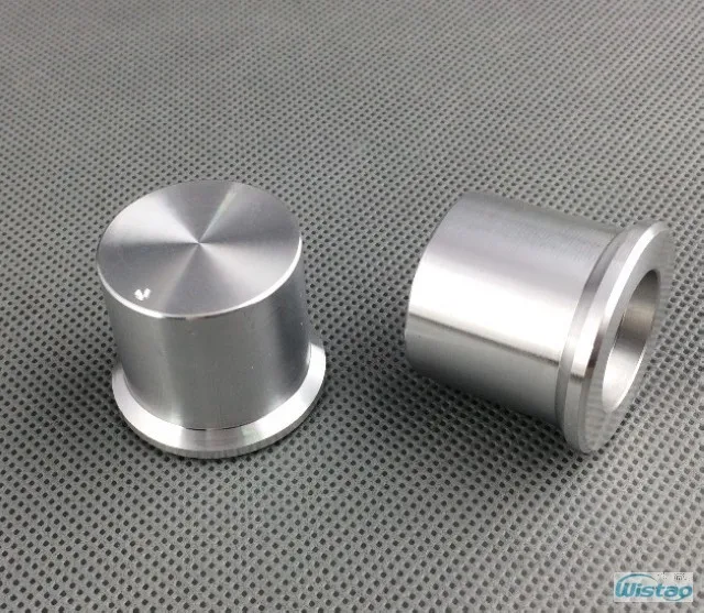 IWISTAO Solid potenziometro manopola intero alluminio HIFI Amp tubo Volume esterno diametro 30 alto 25mm ID 6mm argento fai da te