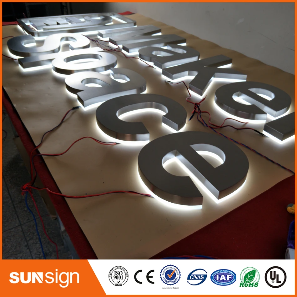 Outlet Fabriek Outdoor Reclame Backlit Rvs Led Brief Tekenen