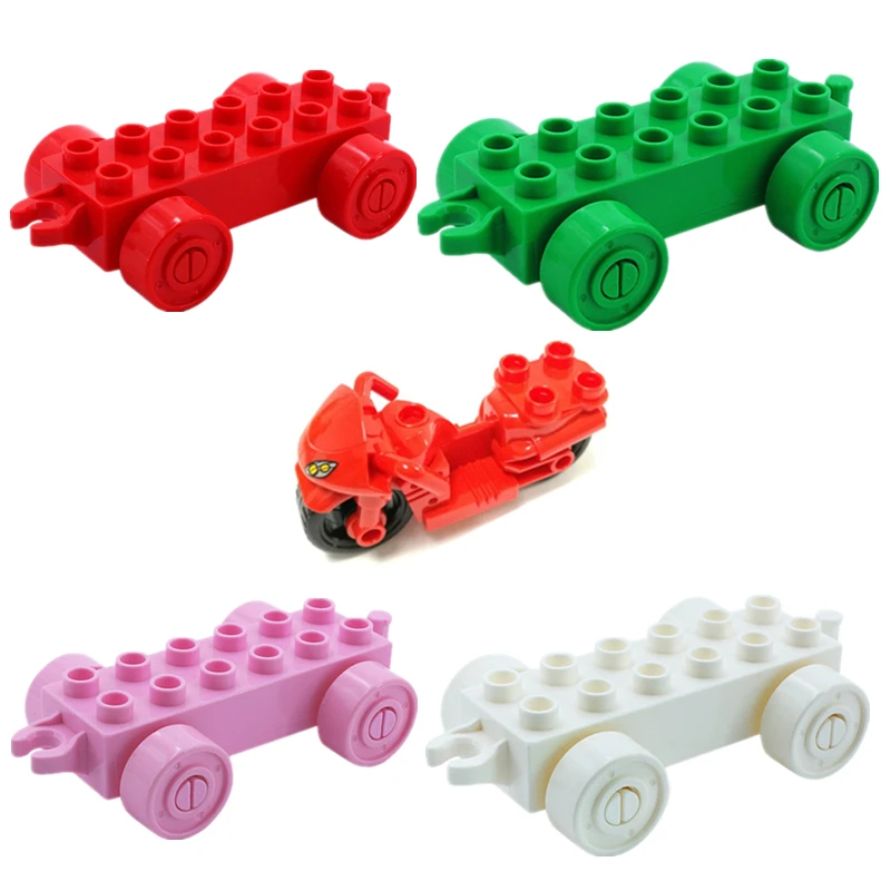 DIY Train Tracks Playground Figure Mini Accessories Big Size Building Blocks Compatible With Brand Birthday Toy For Kids