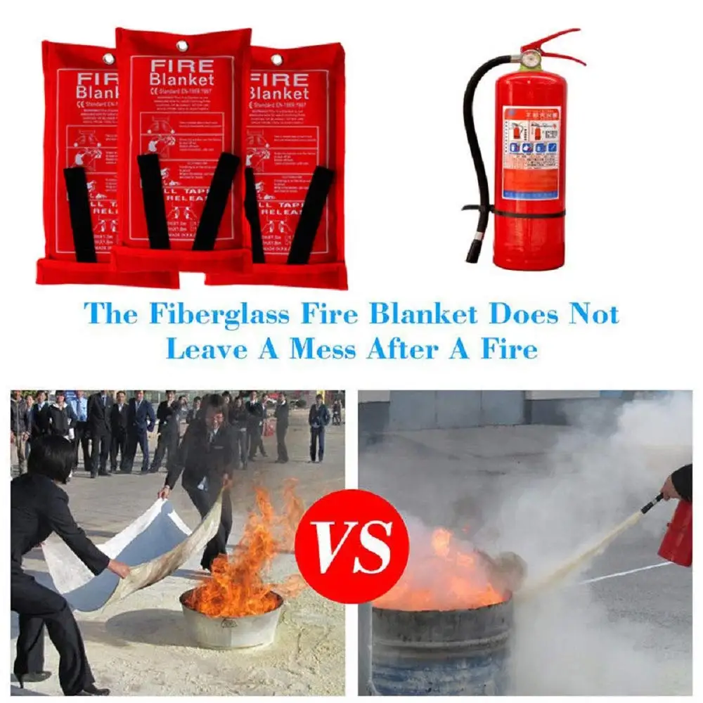 1 M * 1 M Fire Deken Fiberglass Fire Vlamvertragende Emergency Survival Fire Onderdak Veiligheid Cover Fire Emergency Deken