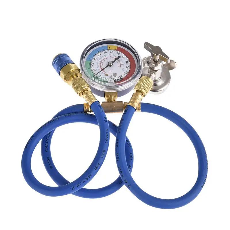 

Car Air Conditioning Repair Tool Air Conditioner Fluoride Tube Quick Release Refrigerant Connector Cold Pressure Gauge