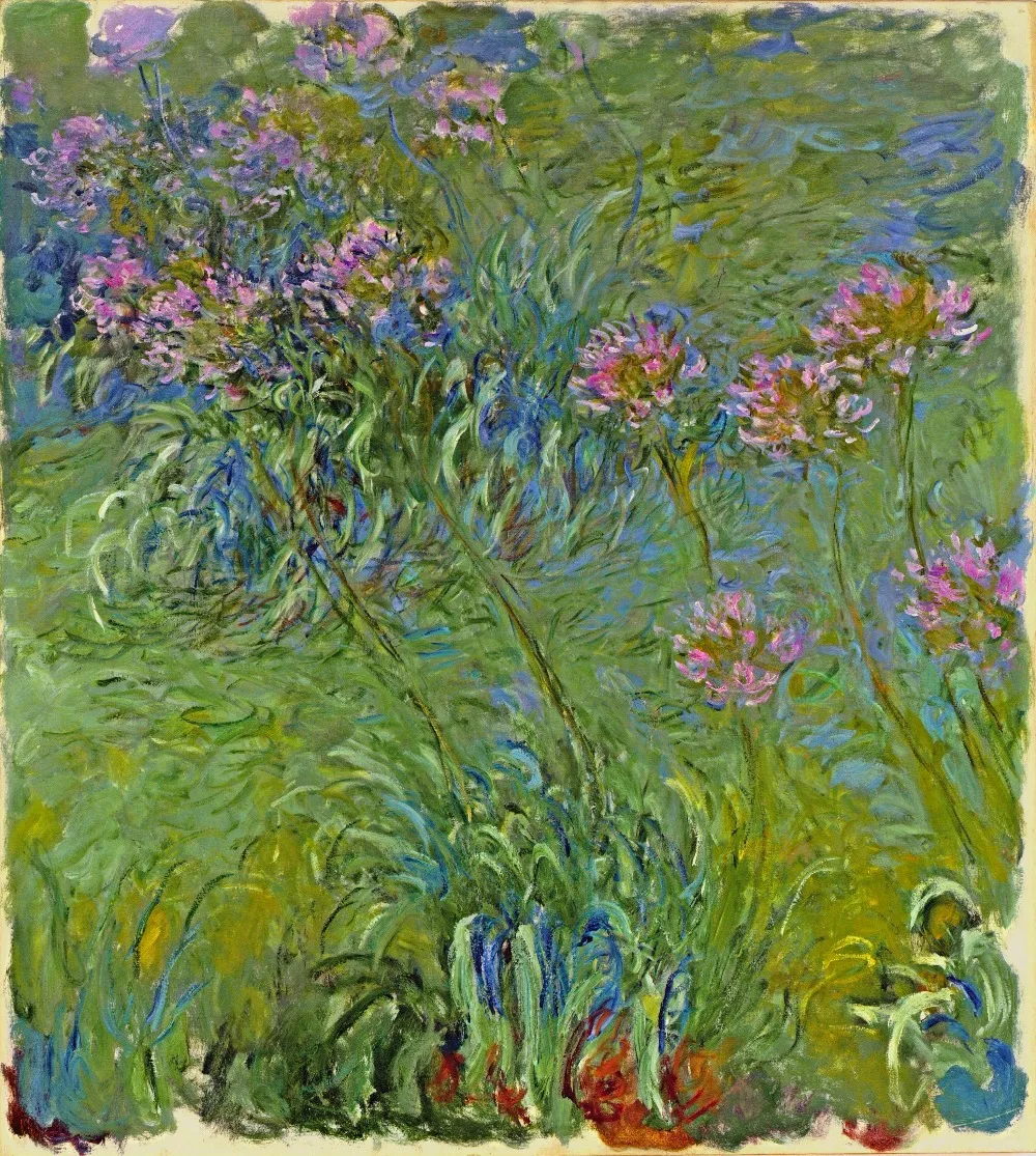 

100% handmade Claude Monet Oil Painting Reproduction on linen canvas,agapanthus-flowers-1917,free fast shipping,museum quality