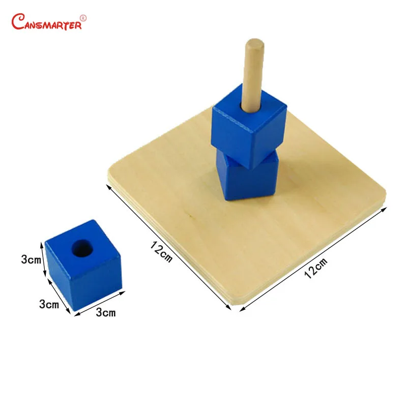 LT018 Toán Học Montessori Chất Liệu Hình Khối Trên Dọc Dowel Với Hội Đồng Nhà Trường Đồ Chơi Gỗ Giáo Dục Toán Học Cảm Giác Thực Hành