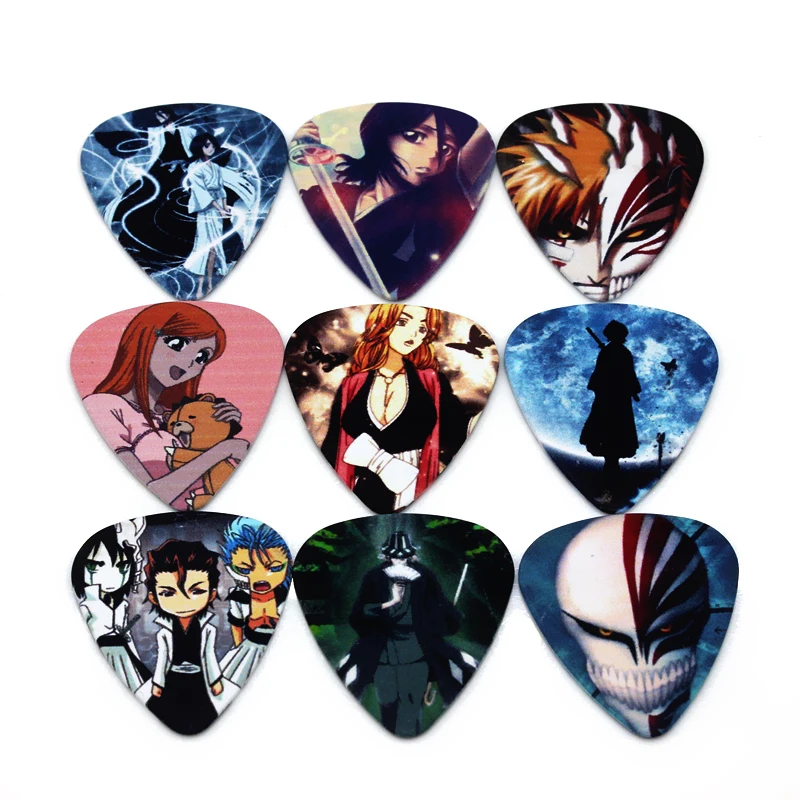 SOACH 50PCS 0.46mm guitar picks two side picks exquisite high quality design earrings pick Japanese anime picks guitar