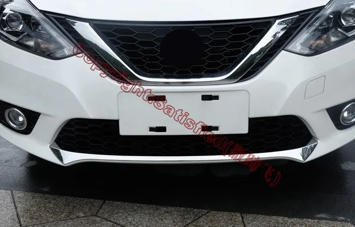ABS Chrome Front Bumper Cover Trim For Nissan Sentra 2016 2017 Car Accessories Stickers