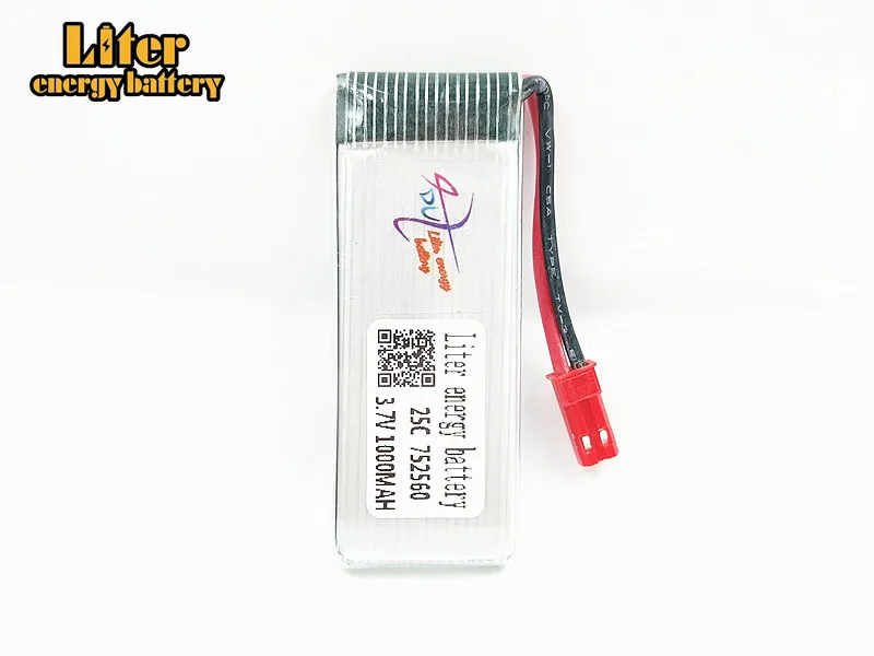 3.7V 1000mAh 752560 25c High Capacity li-po Battery for 8807W Pocket Drone Selfie Fold Remote Control Accessories Replacement K5