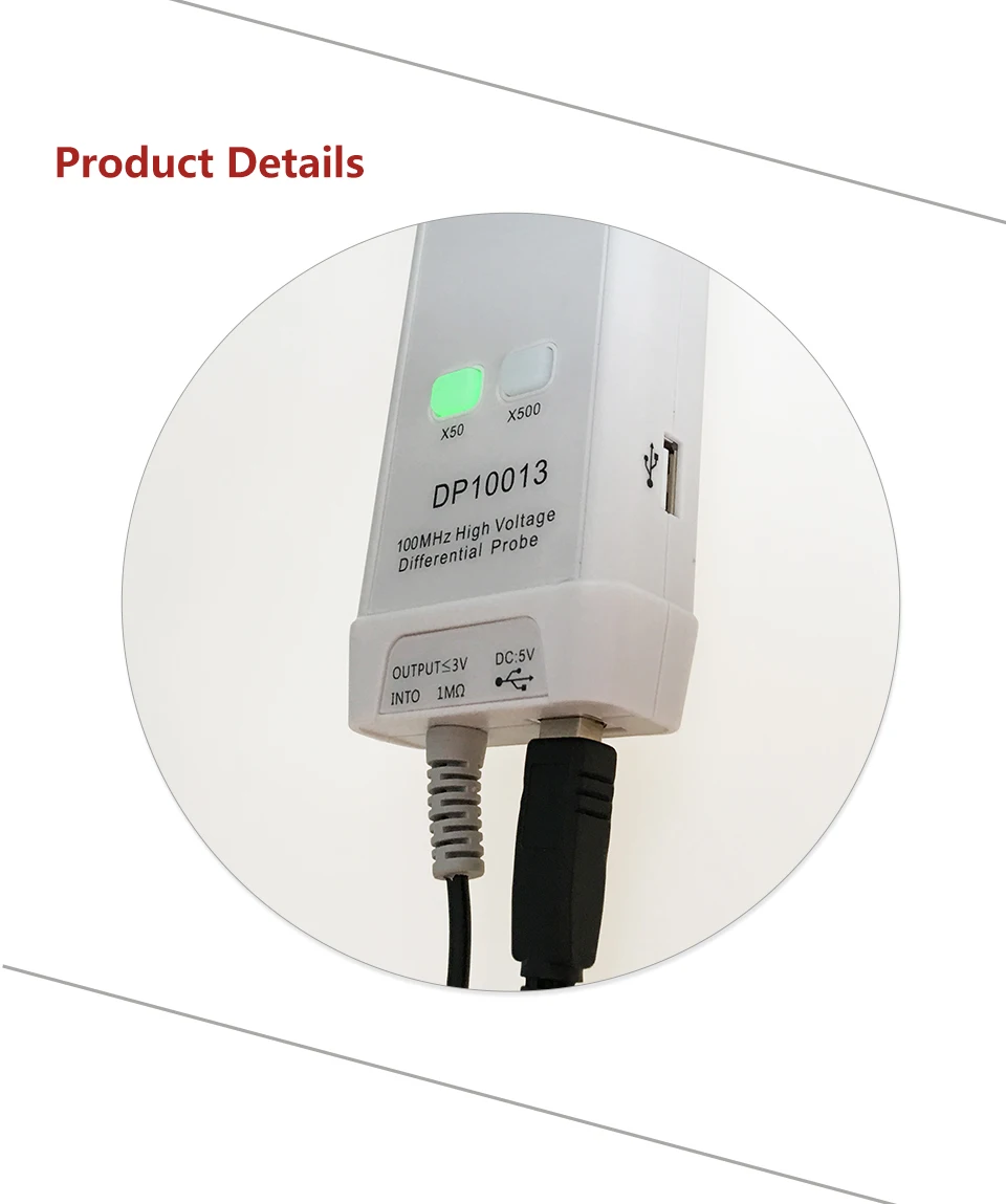 Micsig DP10013 1300V 100MHz High Voltage Differential Probe DP-10013 kit 3.5ns Rise Time 50X / 500X Attenuation Rate