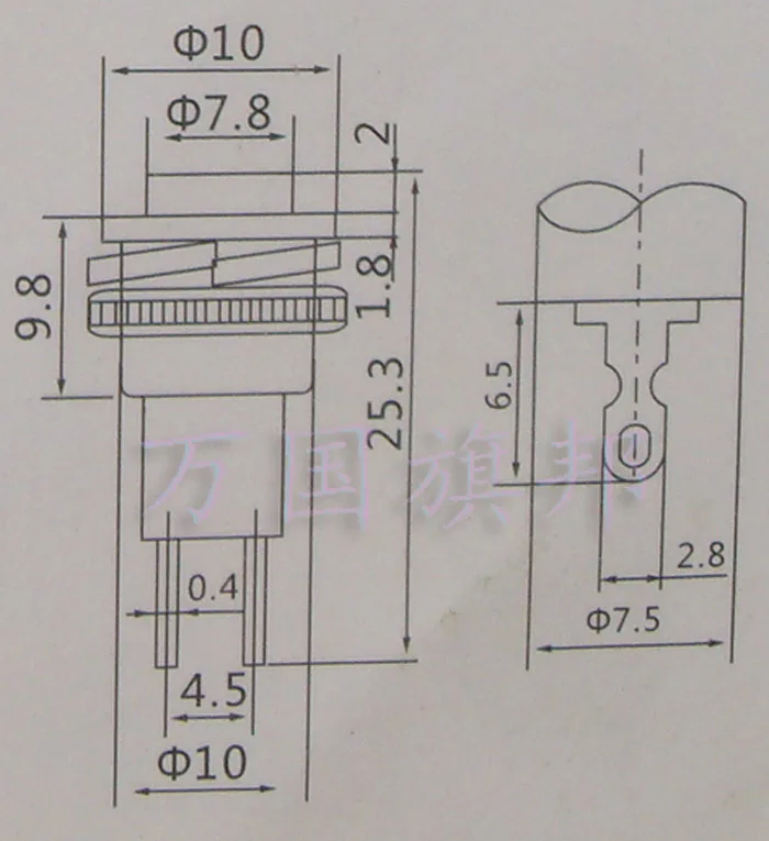 Free Delivery. Don't lock the door bell button switch mounting holes 10 mm refined DS - 316 according to the green