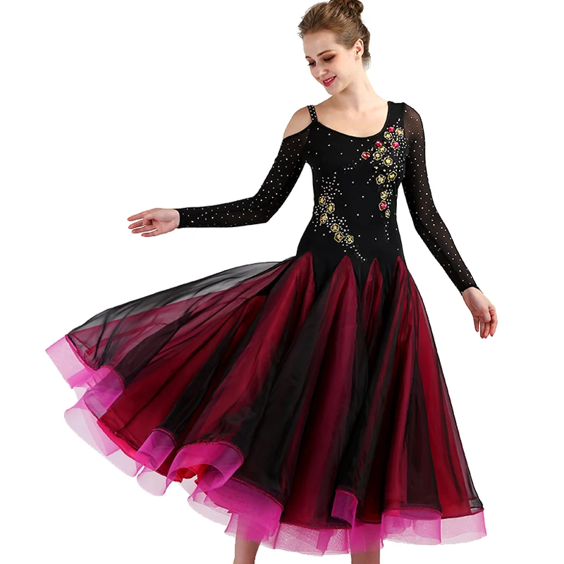 

Ballroom Dance Dresses Women New Sexy Backless Standard Waltz Dancing Costume Adult White Ballroom Competition Dresses q088
