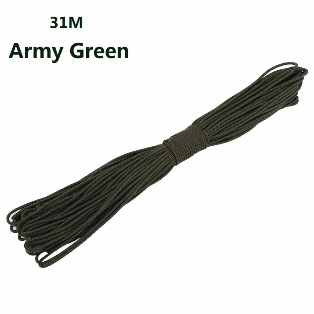 15/31/100M 2mm Dia Single Strand Survival Paracord 550 Parachute Cord Tinder Outdoor Hiking Camping Clothes line Tying Rope