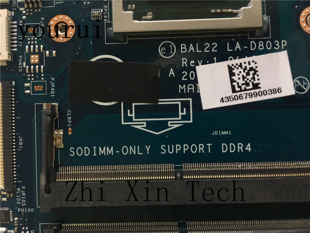 Yourui CN-0R1WJH 0R1WJH R1WJH BAL22 LA-D803P Dành Cho Laptop Dell Inspiron 15 5565 Bo Mạch Chủ Với A10-9600P CPU DDR4 Thử Nghiệm Ok