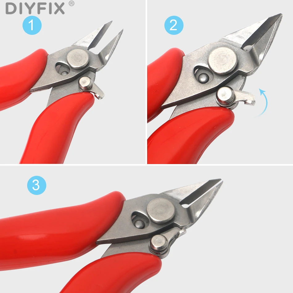 DIYFIX 3.5" Mini Diagonal Cutting Pliers Wire Cable Side Flush Cutter Plier with Lock Hand Tools Herramientas