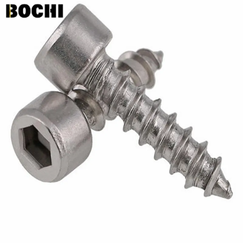 20PCS 304 stainless steel M4 M5 M6 HA  Cylinder Head Hexagon Head Cup Model Self-tapping add hard sound screws