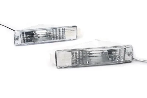 2PCS White Crystal Clear Front Turn Signal Light with BIG BUMPER L&R New for JETTA MK2 for GOLF MK2