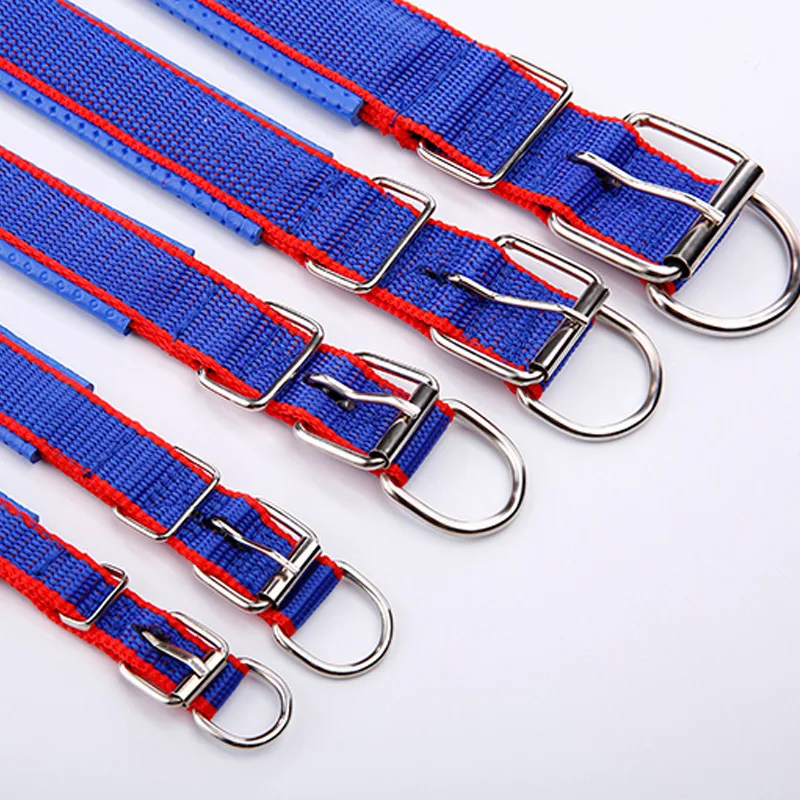 Correa de nailon ajustable para perros pequeños y grandes, Collar cómodo de 5 tamaños, 8 colores rojo, azul, negro y verde