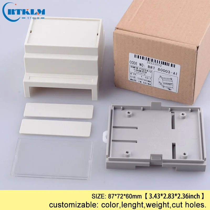 Din Rail Kunststoff gehäuse abs elektronische Projekt gehäuse DIY Industrie box benutzer definierte SPS Anschluss dose 87*72*60mm