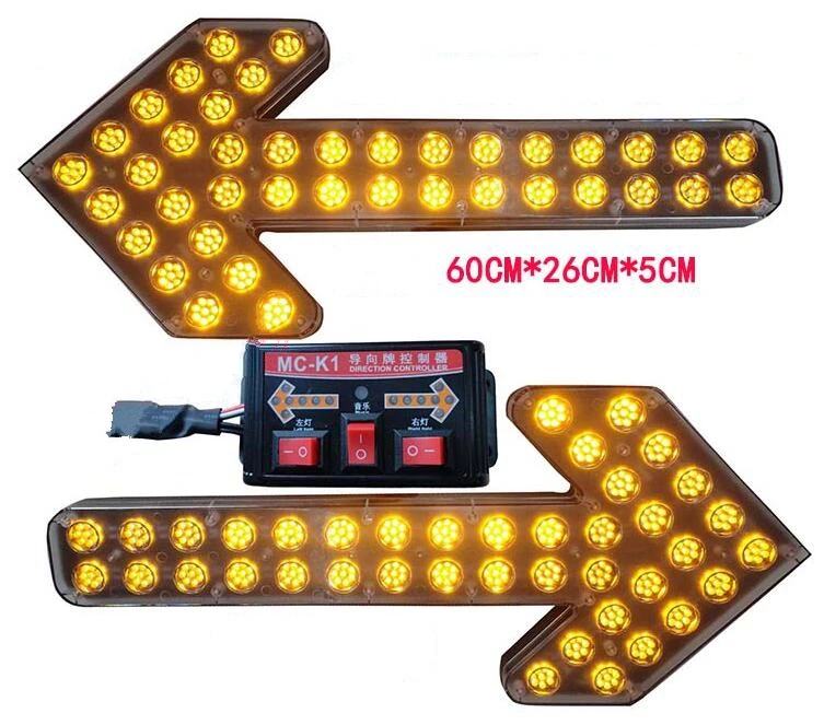 23W Led Car Arrow-Oriented  strobewarning Light,Amber Arrow direction signal light for Garage,sprinkler,squares,traffic