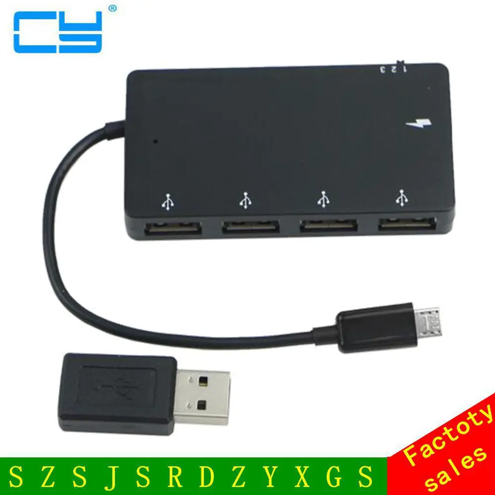 New Micro USB OTG 4 Port Hub Power Charging Adapter Cable for  Galaxy Tablet S3 S4 Note2 3 Nexus 7/8/9/10