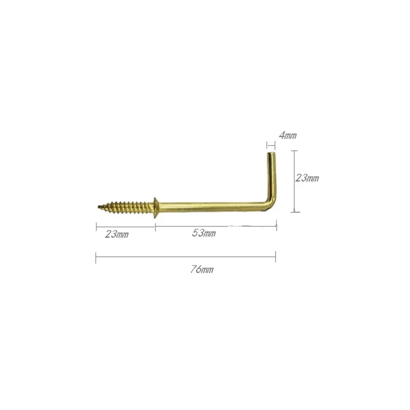 Right Angle Screw Hook,Light Hook,7 Style Hook, L Style,Sheep Eye Hook,Frame Accessories Screws,Yellow Color,47mm/76mm,20Pcs