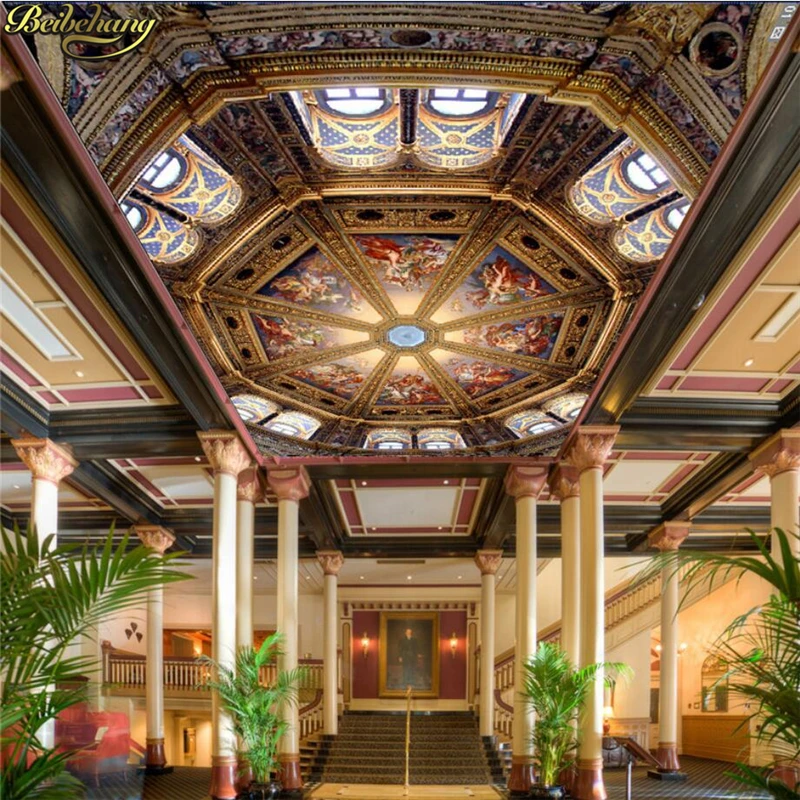 custom papel de parede 3D European ceiling wallpaper Landscape Mural Living Room Bedroom TV Sofa Backdrop Wall paper Covering