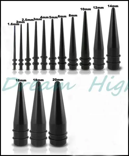 

Black Acrylic Ear Piercing Tapers Ear studs Ear Expander Fashion Earring 140pcs/lot Free Shipping Stretchers Sets Wholesal