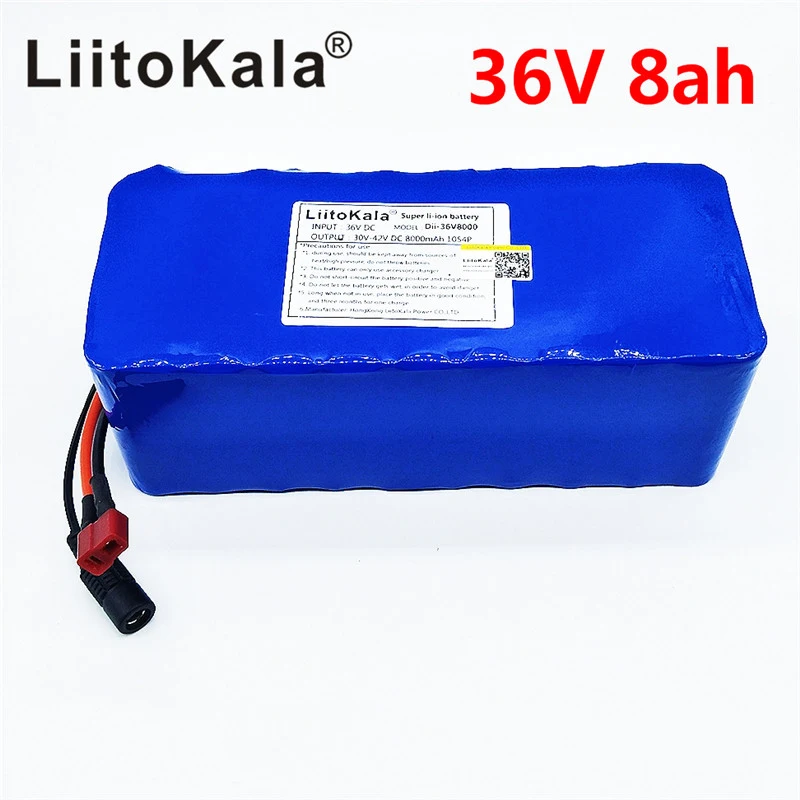 

LiitoKala 36V battery 500W 18650 lithium battery pack 36V 8AH With bms Electric bike battery with PVC case for electric bicycle