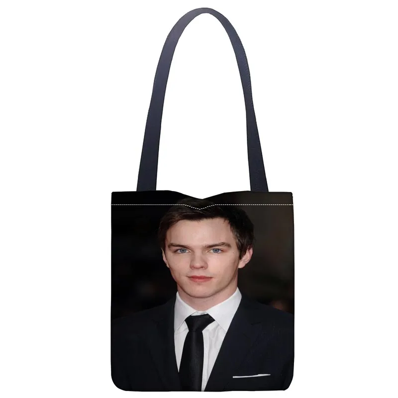 

New Nicholas Hoult printed canvas tote bag convenient shopping bag woman bag student bag Custom your image