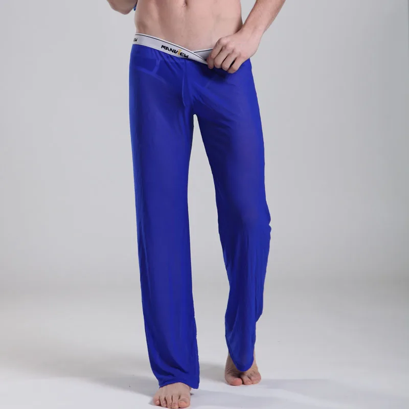 Pantalones de malla transparente para hombre, pantalón largo, informal, cómodo, para el hogar, para correr, primavera y verano