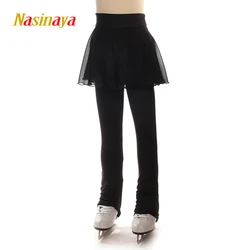 Customized Figure Skating Pants With Skirt Long Trousers For Girl Women Training Competition Ice Skating Hips Protector Pad