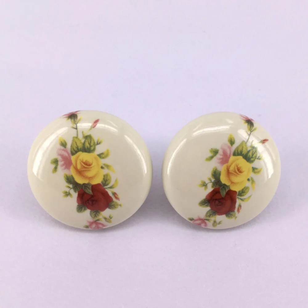 2PCS 38mm Porcelain Ceramic Cabinet Knobs Cupboard Closet Dresser Handles Pulls Kitchen Bedroom furniture handles