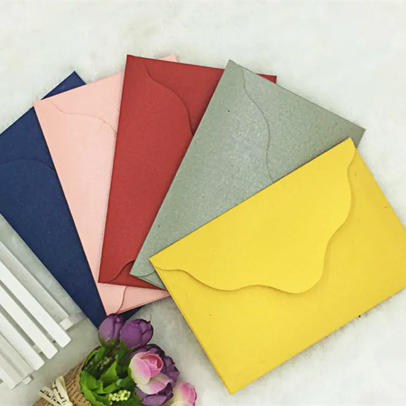 50pcs/lot Handmade Mini Envelopes Vintage Colored Pearl Blank Paper Envelope Wedding Invitation Envelope Christmas Gift Envelope