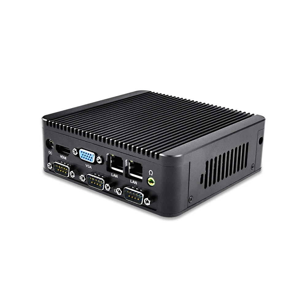 Qotom-Mini Pc sin ventilador OEM/ODM, Q192P/Q190P, con Celeron N2920/J1900 a bordo, 1080P, 4 puertos serie, doble Lan, reproductor Multimedia